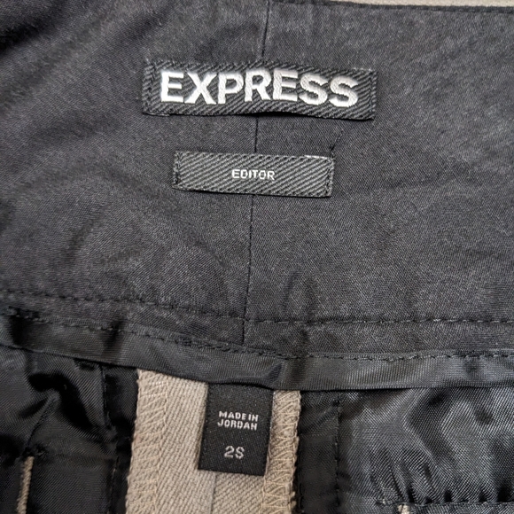 Express Greige Flared Trouser Pants Editor - Picture 8 of 9